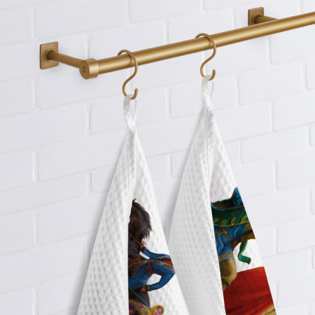 Набор полотенец вафельных Лихая Русь "Федоскино" 40х70